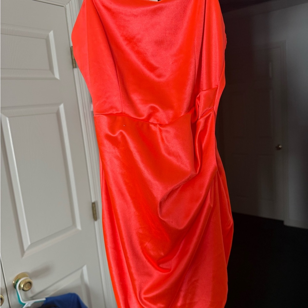 Orange Satin Dress